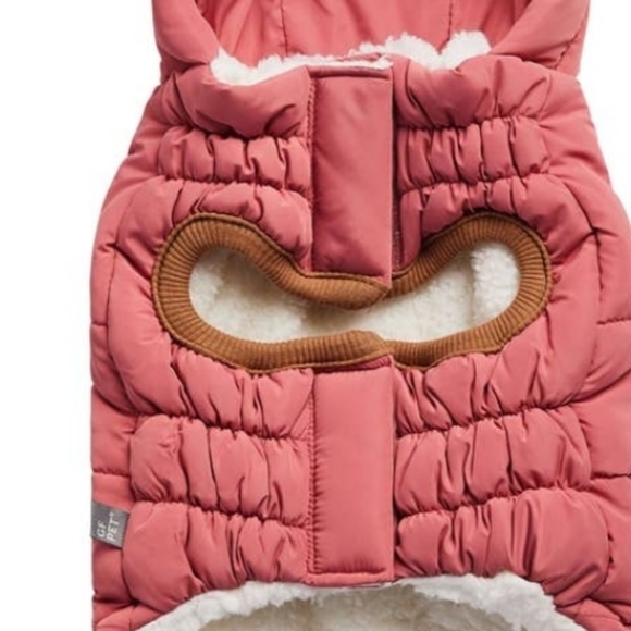 Dog coat 3 pink And 2 Yellow hood 17 to 22 inch neck Med. for your fur baby from - Picture 1 of 4